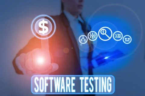 Handwriting text writing Software Testing. Concept meaning evaluate the 스톡 사진