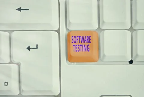 Handwriting text writing Software Testing. Concept meaning activity to check Stock Photos