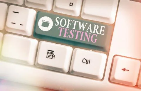 Handwriting text writing Software Testing. Concept meaning activity to check Stock Photos