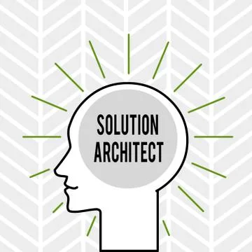 Handwriting text writing Solution Architect. Concept meaning Design applications Stock Illustration