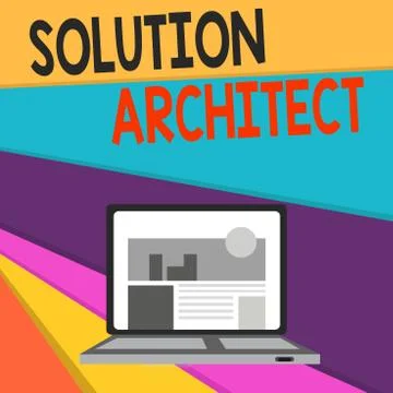 Handwriting text writing Solution Architect. Concept meaning Design applications Stock Illustration
