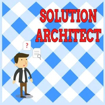 Handwriting text writing Solution Architect. Concept meaning Design applications Stock Illustration