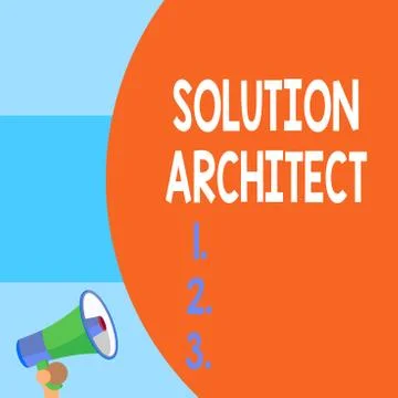 Handwriting text writing Solution Architect. Concept meaning Design applications Stock Illustration