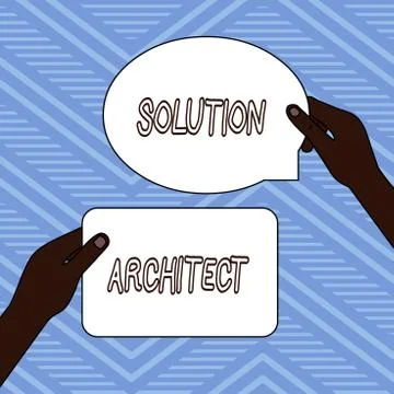 Handwriting text writing Solution Architect. Concept meaning Design applications Stock Illustration