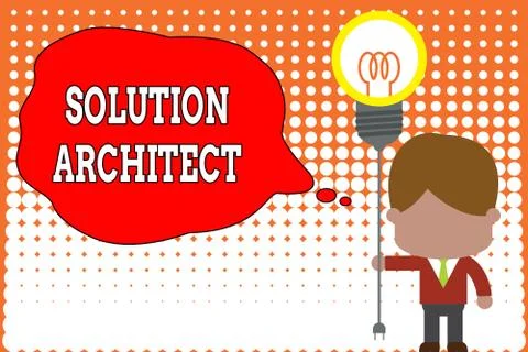 Handwriting text writing Solution Architect. Concept meaning Design applications Stock Illustration