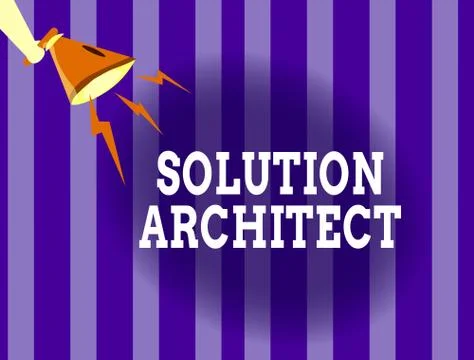 Handwriting text writing Solution Architect. Concept meaning Design applications Stock Illustration