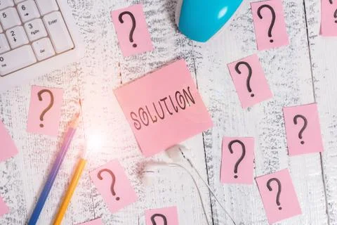 Handwriting text writing Solution. Concept meaning a means of solving a problem 写真素材