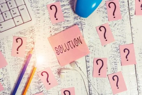 Handwriting text writing Solution. Concept meaning a means of solving a problem 写真素材
