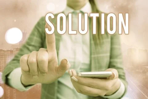 Handwriting text writing Solution. Concept meaning a means of solving a problem Foto stock