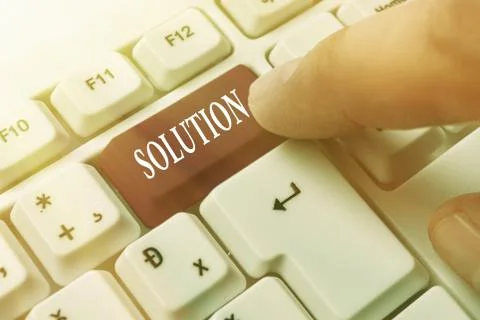 Handwriting text writing Solution. Concept meaning a means of solving a problem 写真素材