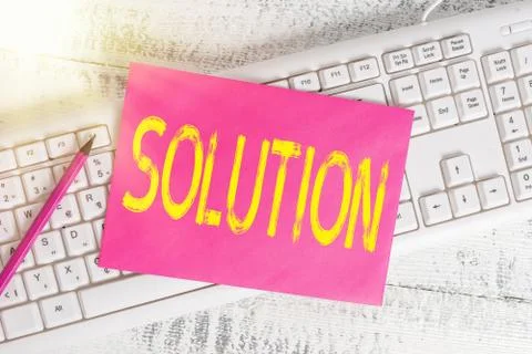 Handwriting text writing Solution. Concept meaning the ways to solve a problem 写真素材