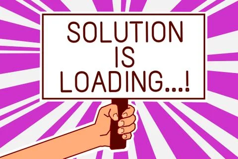 Handwriting text writing Solution Is Loading.... Concept meaning thinking of  Stock Illustration