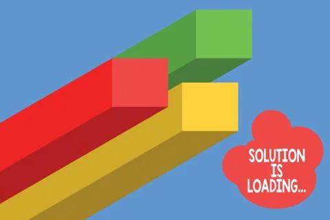 Handwriting text writing Solution Is Loading. Concept meaning thinking of way to 스톡 일러스트