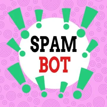 Handwriting text writing Spam Bot. Concept meaning autonomous program on the 스톡 일러스트