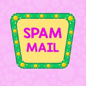 Handwriting text writing Spam Mail. Concept meaning Intrusive advertising Stock Illustration