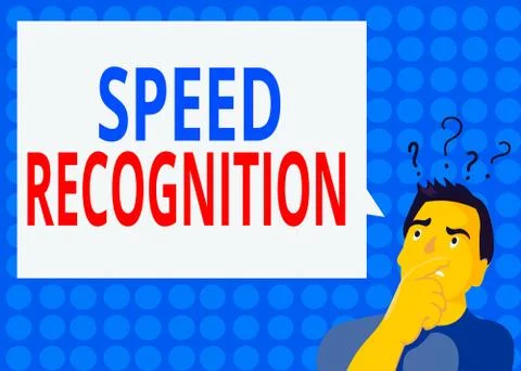 Handwriting text writing Speed Recognition. Concept meaning interdisciplinary Stock Illustration