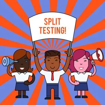 Handwriting text writing Split Testing. Concept meaning issuing the traffic of a Stock Illustration