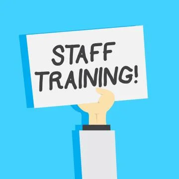Handwriting text writing Staff Training. Concept meaning program helps employees Ilustración de archivo