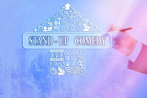 Handwriting text writing Stand up Comedy. Concept meaning a comic style where a Stock Photos
