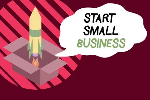 Handwriting text writing Start Small Business. Concept meaning Aspiring Stock Illustration