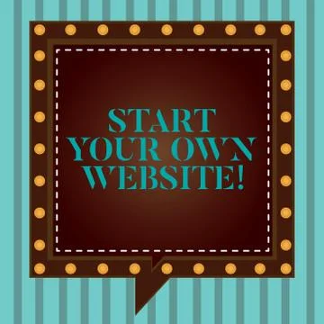 Handwriting text writing Start Your Own Website. Concept meaning Serve as 스톡 일러스트
