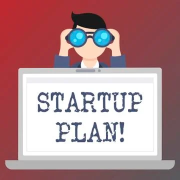 Handwriting text writing Startup Plan. Concept meaning Development starting Illustrazione stock