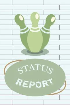 Handwriting text writing Status Report. Concept meaning Update Summary of Stock Illustration