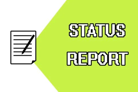 Handwriting text writing Status Report. Concept meaning Update Summary of Stock Illustration