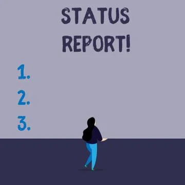 Handwriting text writing Status Report. Concept meaning document relating a Stock Illustration