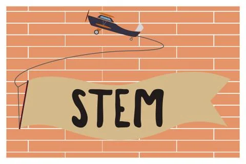 Handwriting text writing Stem. Concept meaning Life Sciences Engineering in all 库存插图