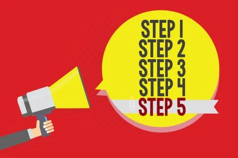 Handwriting text writing Step Concept meaning Steps levels of a process work Stock Illustration