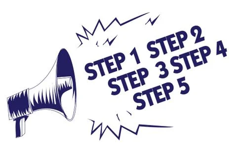 Handwriting text writing Step Concept meaning Steps levels of a process work Stock Illustration