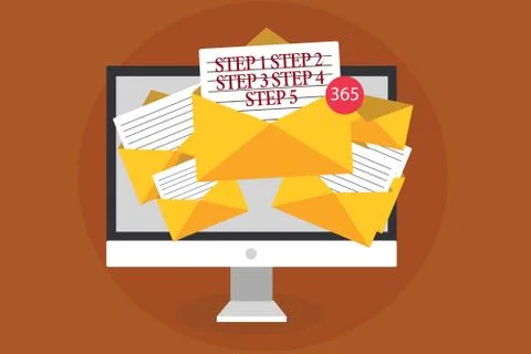 Handwriting text writing Step Concept meaning Steps levels of a process work Stock Illustration
