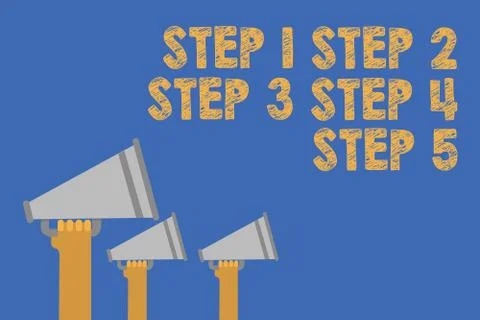 Handwriting text writing Step Concept meaning Steps levels of a process work Stock Illustration