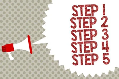 Handwriting text writing Step Concept meaning Steps levels of a process work Stock Illustration