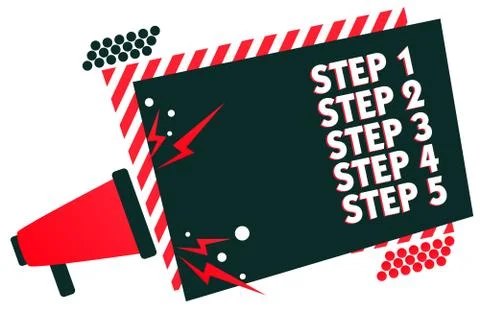 Handwriting text writing Step Concept meaning Steps levels of a process work Stock Illustration