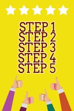 Handwriting text writing Step Concept meaning Steps levels of a process work Stock Illustration