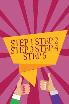 Handwriting text writing Step Concept meaning Steps levels of a process work Stock Illustration