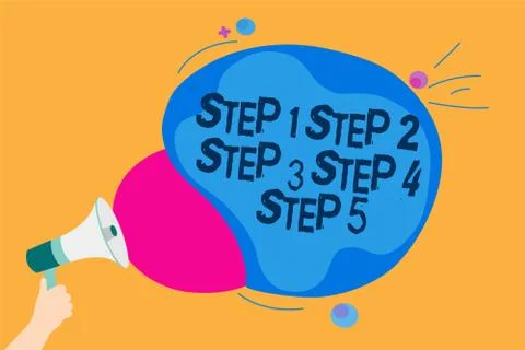 Handwriting text writing Step Concept meaning Steps levels of a process work Stock Illustration