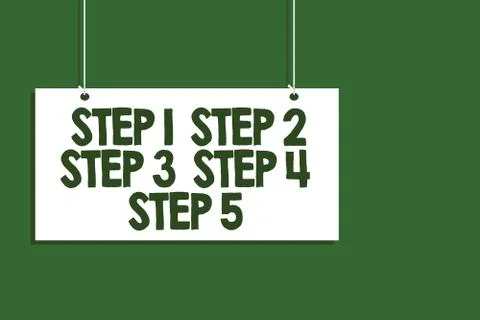 Handwriting text writing Step Concept meaning Steps levels of a process work Stock Illustration