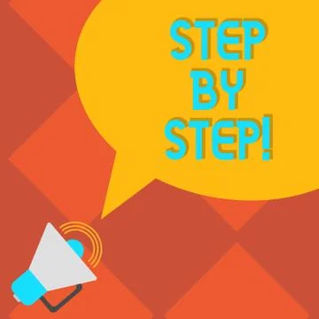 Handwriting text writing Step By Step. Concept meaning Slow progress Road to Stock Illustration