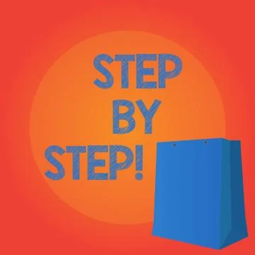 Handwriting text writing Step By Step. Concept meaning Slow progress Road to Illustrazione stock