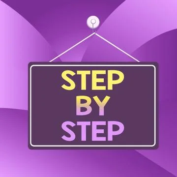 Handwriting text writing Step By Step. Concept meaning Slow progress Road to Illustrazione stock