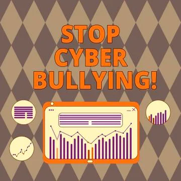 Handwriting text writing Stop Cyber Bullying. Concept meaning prevent use of Stock Illustration