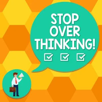 Handwriting text writing Stop Over Thinking. Concept meaning avoid think about イラスト素材