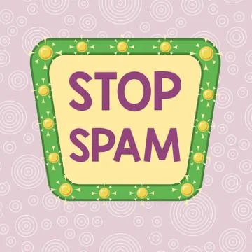Handwriting text writing Stop Spam. Concept meaning end the Intrusive or Illustrazione stock