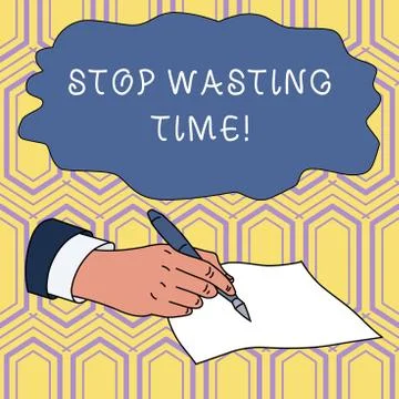 Handwriting text writing Stop Wasting Time. Concept meaning advising 스톡 일러스트