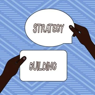 Handwriting text writing Strategy Building. Concept meaning Leveraging Buying Ilustración de archivo