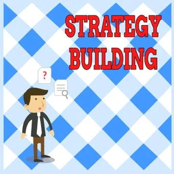 Handwriting text writing Strategy Building. Concept meaning Leveraging Buying Ilustración de archivo
