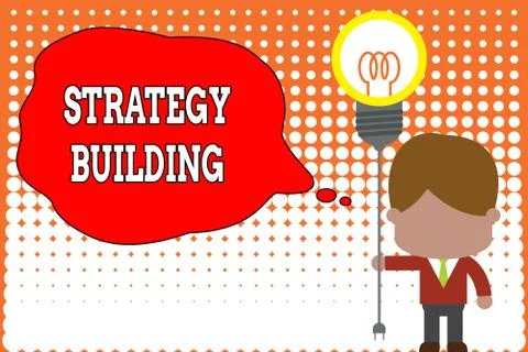 Handwriting text writing Strategy Building. Concept meaning Leveraging Buying Stock Illustration